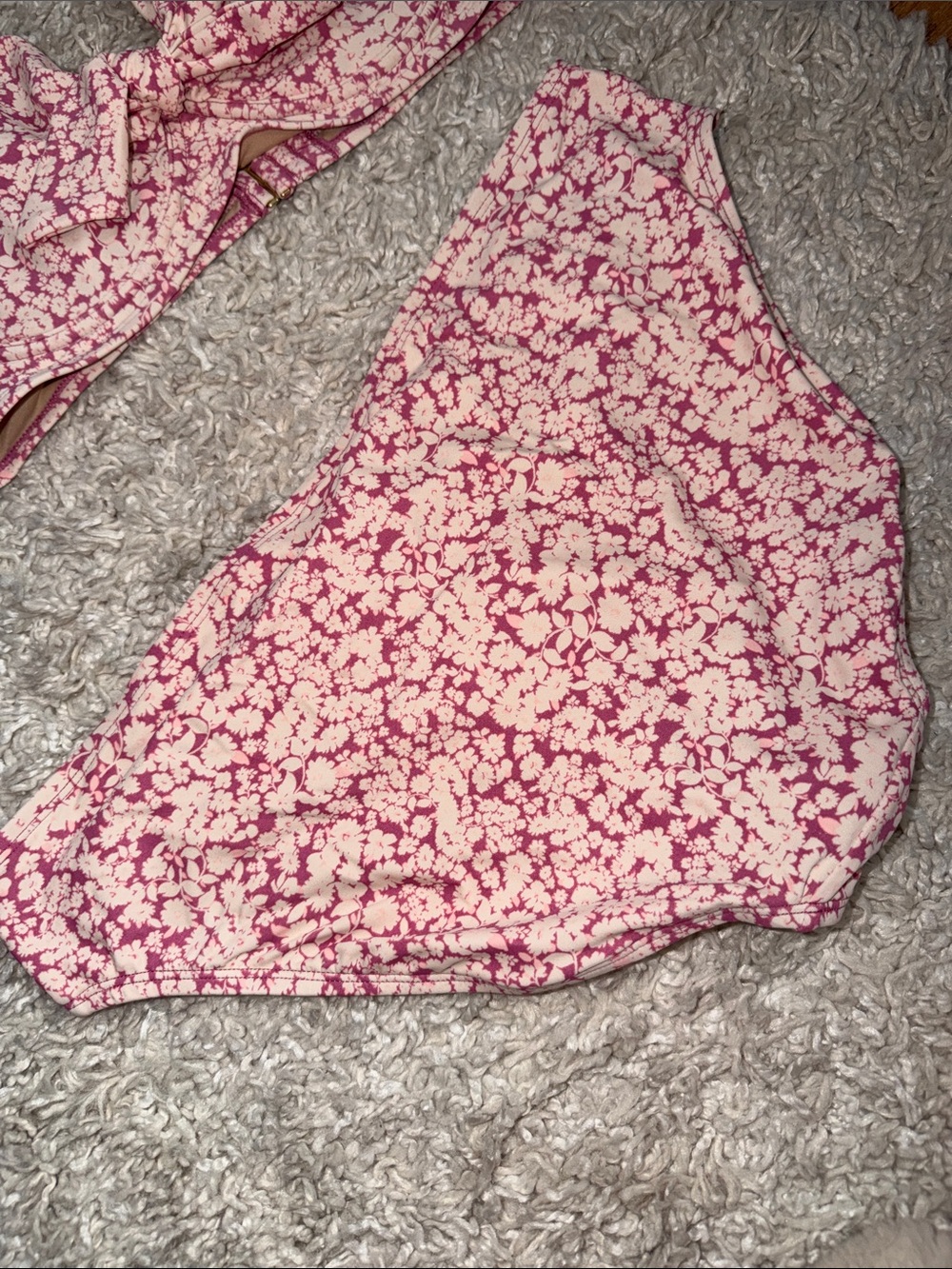 Kona Sol Pink and Cream Floral Bikini Set - Picture 3 of 6